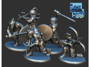 assault squad people 28mm 32mm dnd dungeon dungeons dragons fighter frostgrave gloomhaven rpg tiles warhammer warrior 3d print model - Mito3D