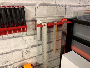 Herrscher quadratische Wand montieren - Organisation Werkzeug-Speicher 3d print model - Mito3D