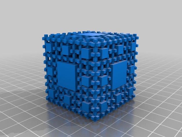 inverso esponja de menger 3ª ordem matemática 3d fractal 3D print model - Mito3D