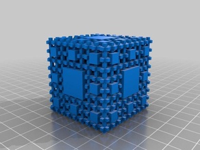 inverso esponja de menger 3ª ordem matemática 3d fractal 3d print model - Mito3D