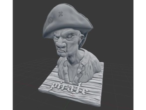 imprimir pirata esculturas do busto personagem 3d print model - Mito3D