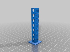 my customized temp calibration tower 190-220 3d printing tests 3d print model - Mito3D