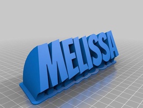 melissa name plate office customized 3d print model - Mito3D
