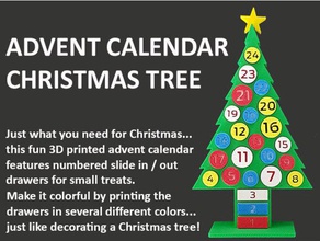 advent calendar christmas tree household present candy child children chocolate decoration ornament festive fun gift holiday religion religious season tradition traditional 3d print model - Mito3D