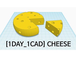 1jour 1cad fromage décor 1day1cad le morceau tinkercad jaune 3d print model - Mito3D