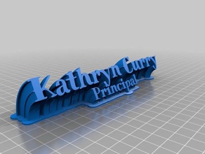curry targhetta office personalizzato 3d print model - Mito3D