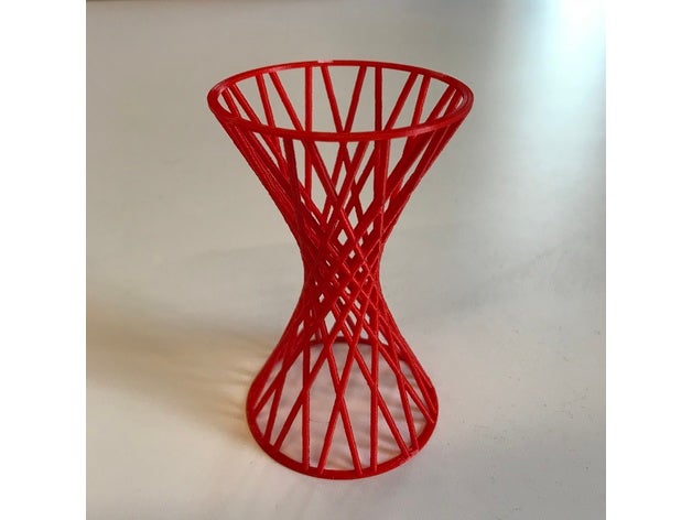 doubly ruled hyperboloid math art hourglass hyperbolic paraboloid surface 3D print model - Mito3D