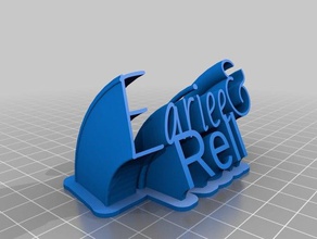 meine angepasste geschwungene Typenschild &ndash 2 Linien Schriftarten remix Zeichen logos 3d print model - Mito3D