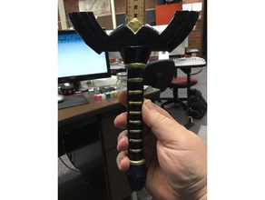 maître d'épée, bâton d'un mètre de la poignée vidéo jeux 3d print model - Mito3D