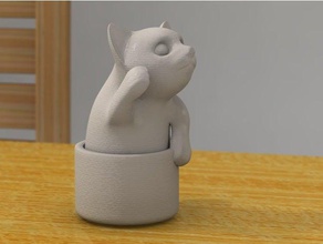 gattino di coppa animali 3d print model - Mito3D