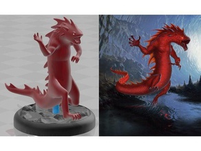 rending drake 3d printing dnd dragon dungeons dragons gloomhaven miniature miniatures vicious 3d print model - Mito3D