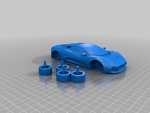 jaguar xj220 wworking wheels vehicles 3d print model - Mito3D