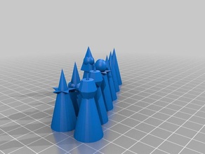 klin zha ensemble complet jeux les échecs klingon d'échecs 3d print model - Mito3D