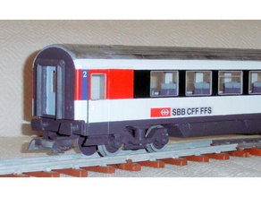 personenwagen sbb eurocity 132 45mm lgb hobby gauge modellbahn railway spur train 3d print model - Mito3D