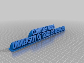 my customized sweeping 2-line name plate courtney office 3d print model - Mito3D