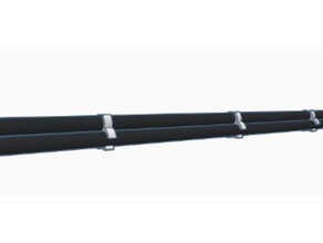 4mm tressé câble manchon peigne 3 câbles de l'électronique gaine tressée clip guide-câble 3d print model - Mito3D