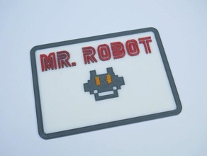 mr robot insignia signos logotipos eliot anderson sombrero de chaqueta badge mrrobot tv mostrar 3d print model - Mito3D