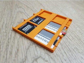 sd card organiser 6 slots no support organization memory holder micro sdcard organizer 3d print model - Mito3D