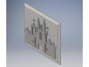 castle double switch plate decor switchplate cover 3d print model - Mito3D