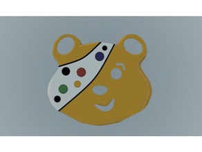 pudsey bear face mask wearable thing costume bbc charity children need school toys 3d print model - Mito3D