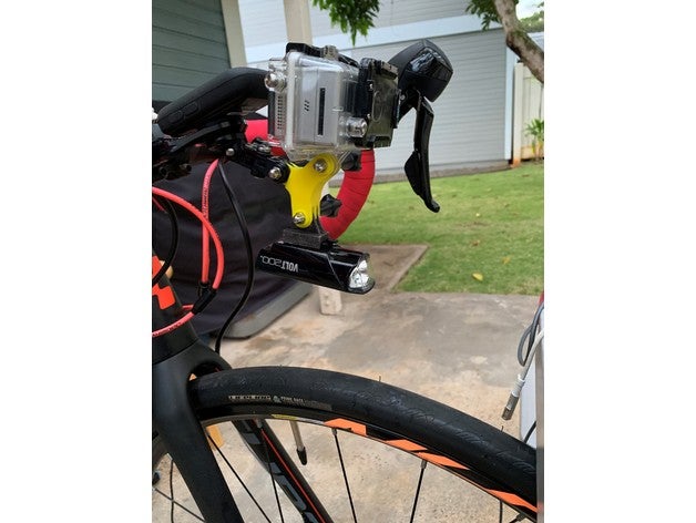 dual gopro mount bike supporti anteriori fotocamera 3D print model - Mito3D