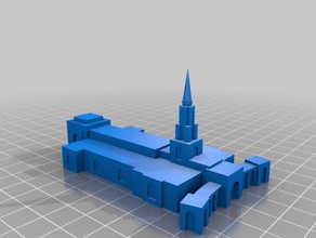 sacramento temple de l'église des bâtiments les structures mormon 3d print model - Mito3D