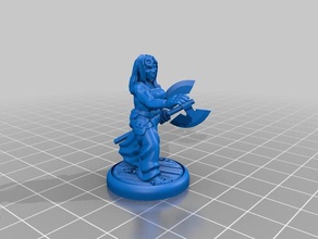 barbarian builder toys games 28mm dungeons dragons female miniature pathfinder tinker 3d print model - Mito3D