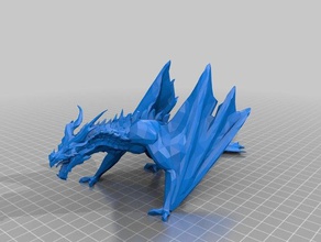 dragon sans rider low poly sculptures art lowpoly 3d print model - Mito3D