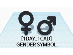 1Tag 1cad Geschlecht-symbol Biologie 1day1cad weiblich Mann mark Frau 3d print model - Mito3D