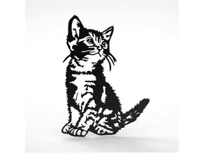 lovely cat wall decoration art 2d animals animial cute decorative design display feeling frame good happy hyojung0320 mini picture present thing things mount 3d print model - Mito3D