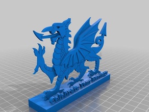 welsh dragon wstand celebrar su patrimonio arte 3d print model - Mito3D