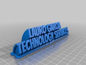 mi personalizados de barrido 2-nombre la línea placa lauro oficina 3d print model - Mito3D
