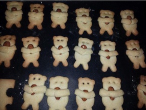 oso caricias de almendra cortador galletas cocina comedor bunny las cookies knuddelkeks teddy peluche 3d print model - Mito3D