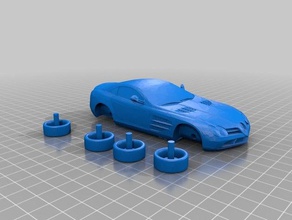 mercedes slr de trabalho rodas veículos 3d print model - Mito3D