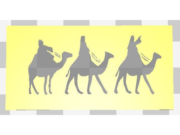 conjunto de 4 xmas escena plantillas vol1 2d art ángel camello la cuna colgador jesús cristo natividad navidad decoraciones 3D print model - Mito3D