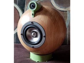 luvkems biodinsorbs audio audiophile ball speaker bamboo diy electronics hifi ikea hack orb sound system sphere 3d print model - Mito3D