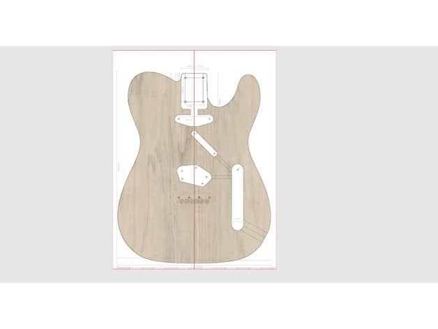 telecaster guitar routing template hobby actual diy fender music router size 3D print model - Mito3D