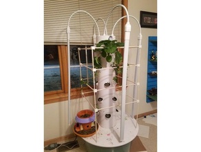 diy tower garden support cage outdoor dowel indoor 3d print model - Mito3D