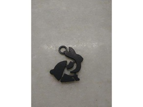 portachiavi rancore bianconiglio accessori nero bunny 3d print model - Mito3D