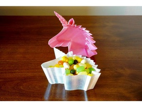 unicorn dish decor tealight holder vase 3d print model - Mito3D