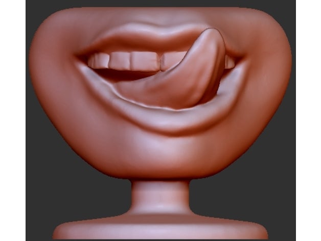 l'homme se léchant les babines art la bouche de langue humaine scupture 3D print model - Mito3D