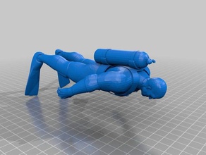 male female scuba diver people 3d print model - Mito3D