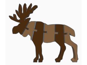 flexi moose dual-extrusion Tiere artikuliert dual-extruder flexibel polymathic drucken Ort - Spielzeug zwei Farbe 3d print model - Mito3D