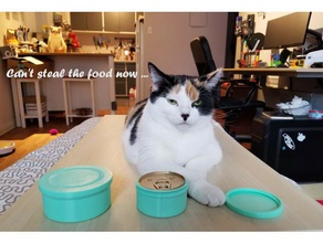 la nourriture pour chat contenant de grands petits les conteneurs peut-alimentaire couvercle 3d print model - Mito3D