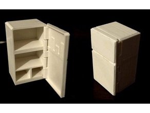 Puppenhaus Kühlschrank - Spielzeug Spiel Zubehör Möbel 3d print model - Mito3D