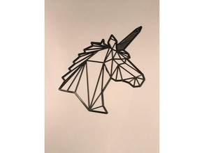 origami unicorn solid horn art 2d decoration design home decor horse nsfw picture frame wall 3d print model - Mito3D