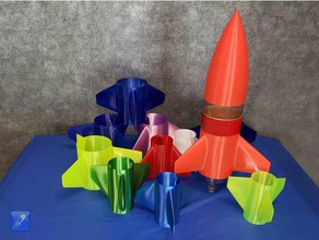 modelo universal de foguetes fin pode rc veículos 3d print model - Mito3D