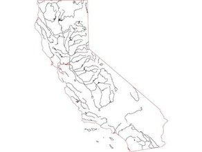 detailed map california 2d art laser lasercut 3d print model - Mito3D