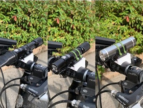 snap-fit monter des lampes de poche 15 mm-40mm sport à l'extérieur vélos vélo support attache câble forme cylindrique montage snapfit 3d print model - Mito3D