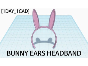 1gün 1cad tavşan kulakları kafa kostüm 1day1cad cosplay sevimli moda oyuncak 3d print model - Mito3D
